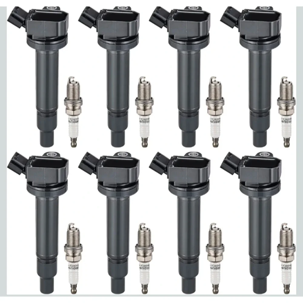 Ignition Coil Pack & Spark Plug Set of 8 Compat w/ Lexus GS430 GX470 LS430 LX470